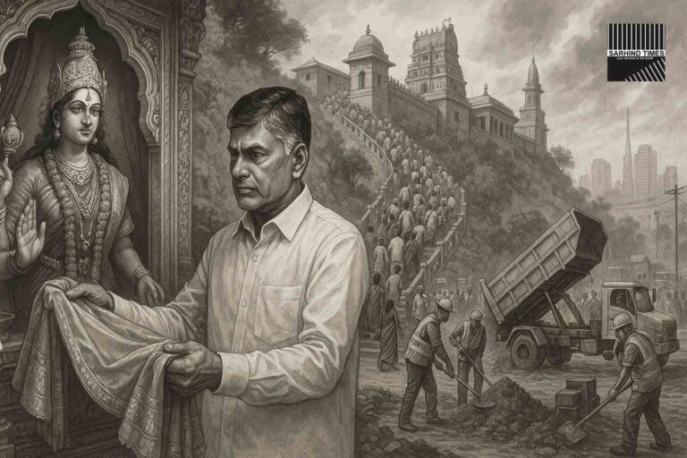 Andhra CM Chandrababu Naidu Offers Silk Robes at Kanaka Durga Temple, Unveils Civic Works