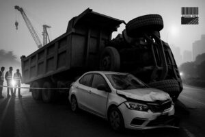 GURUGRAM: One Dead, Two Injured as Gravel Truck Overturns on Cab